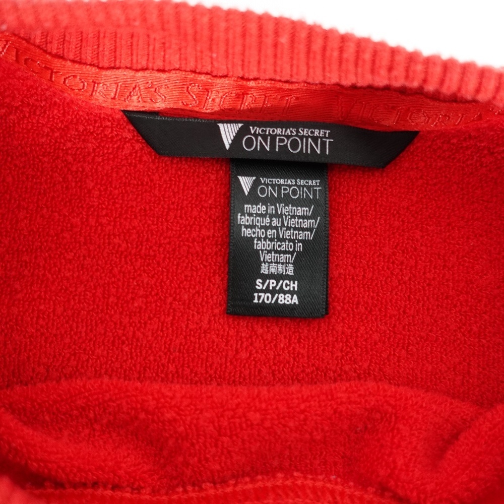 | Victoria's Secret | Red Stretch Fleece Crewneck Pullover Crop Sweater - Picture 5 of 6